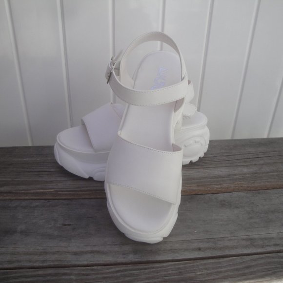 EGO Sandals White Shoes Chunky Platform UK size 7=9 - Picture 6 of 7